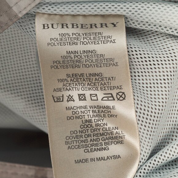 Burberry Brit Grey Check Taffeta Packable Belted Trench Coat - Picture 13 of 14